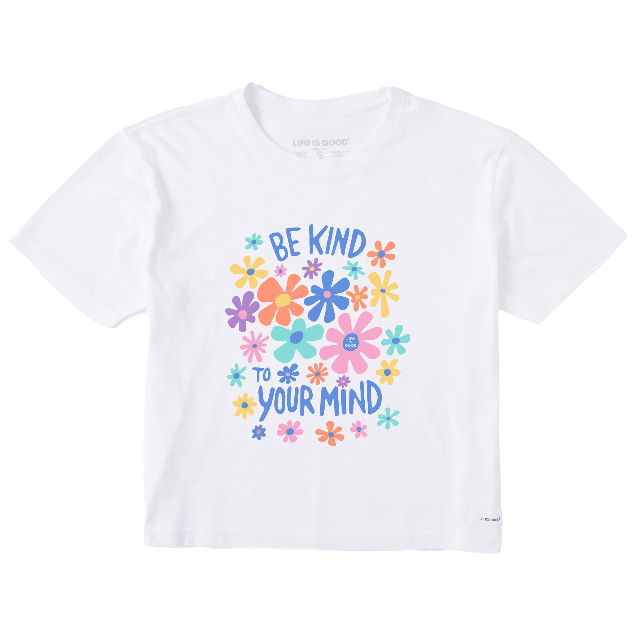 Be Kind To Your Mind Flowers Boxy Tee