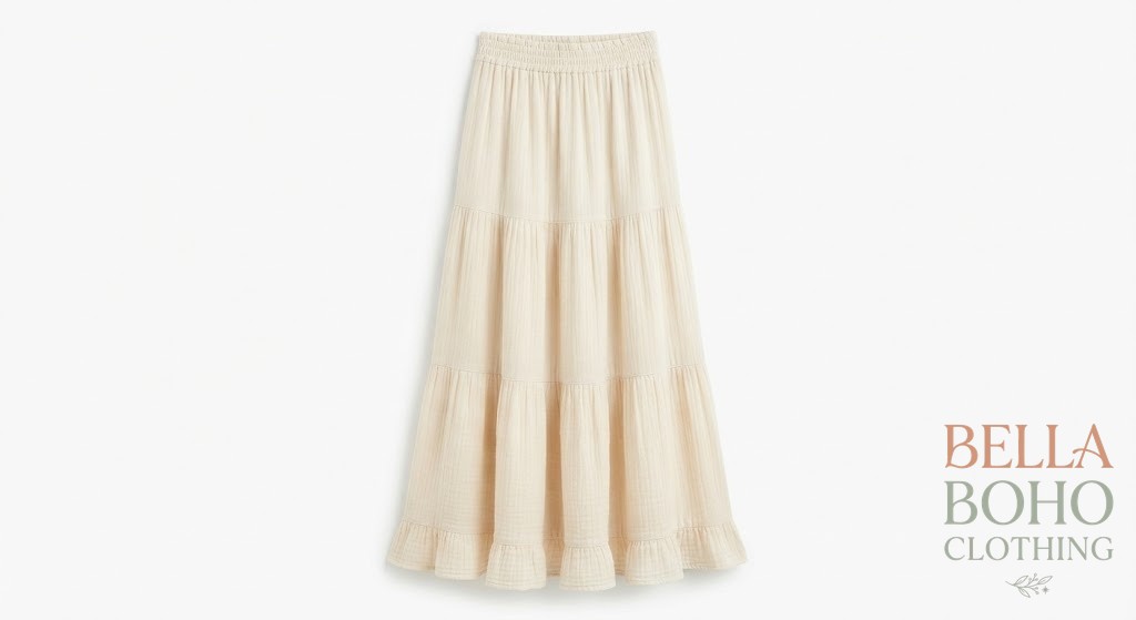 Tiered Gauze Maxi Skirt