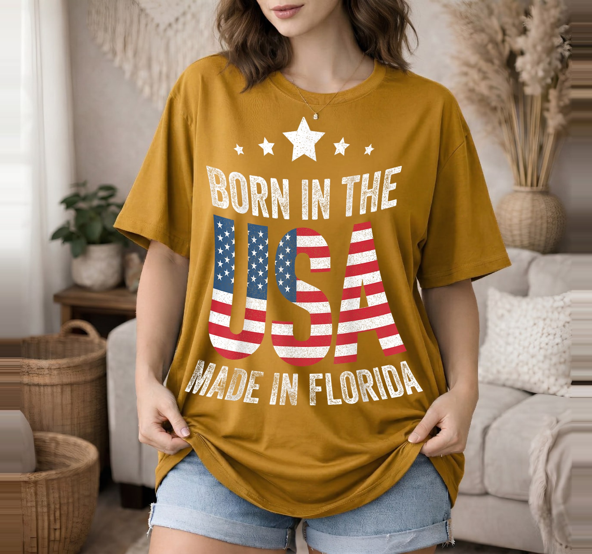 Born in the USA made and raised in Florida T-Shirt